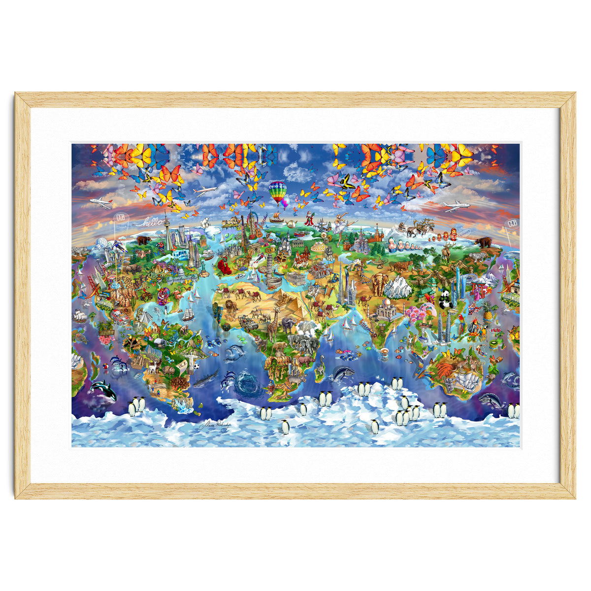 World Wonders Illustrated Map