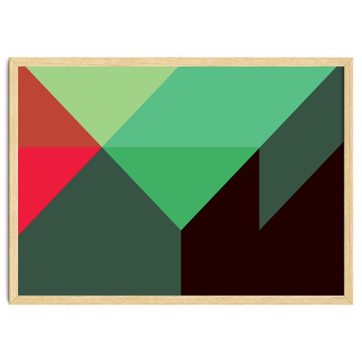 Geometric Shapes No. 30 - red, green & black