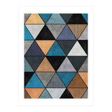 Colorful Concrete Triangles 2 - Blue, Grey, Brown (Print Only) thumbnail