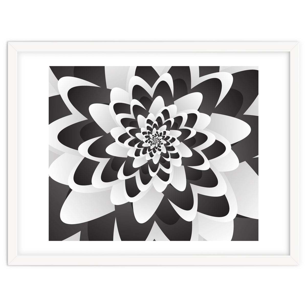 Mono Chrome Flower Spiral