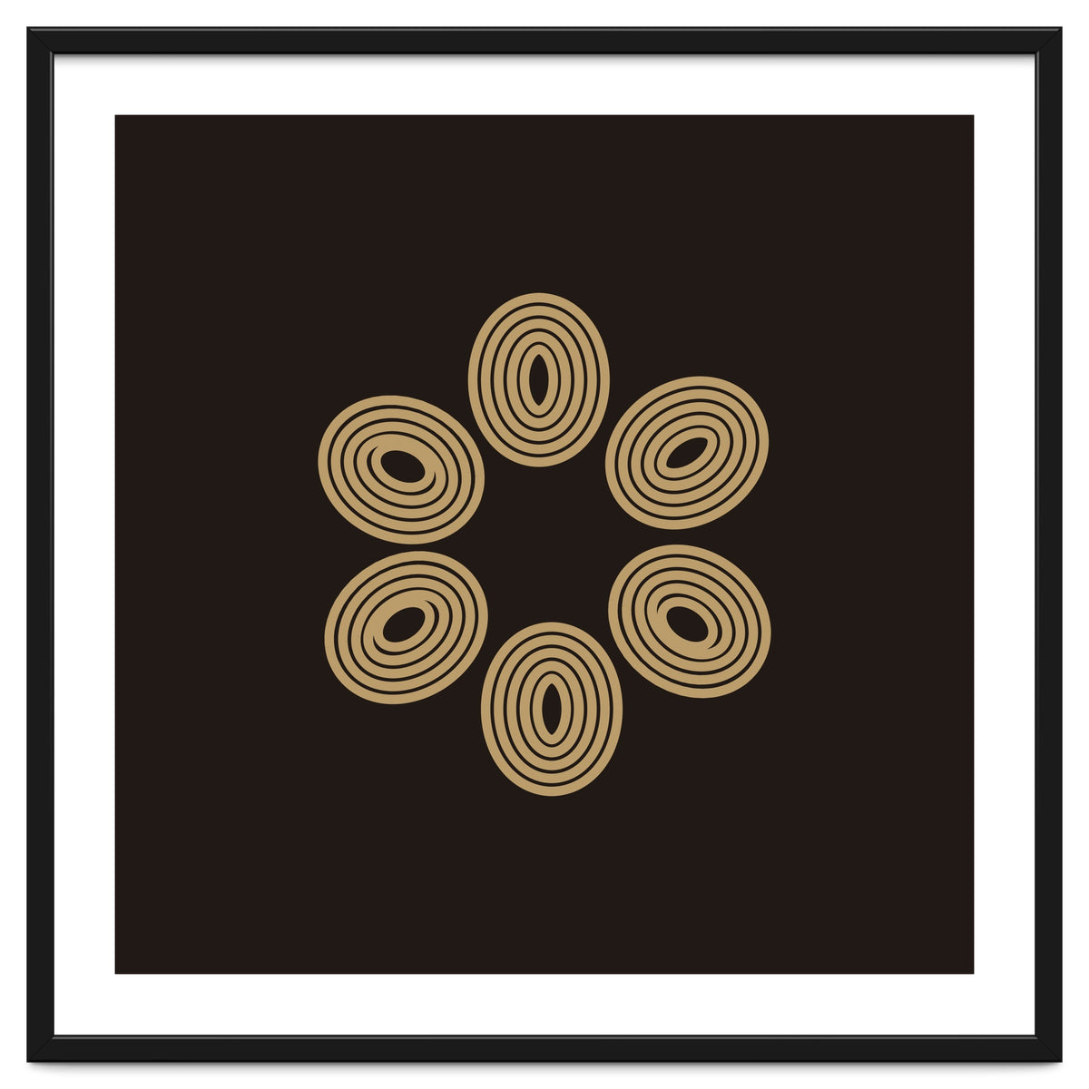 Golden floral lines | abstract minimal