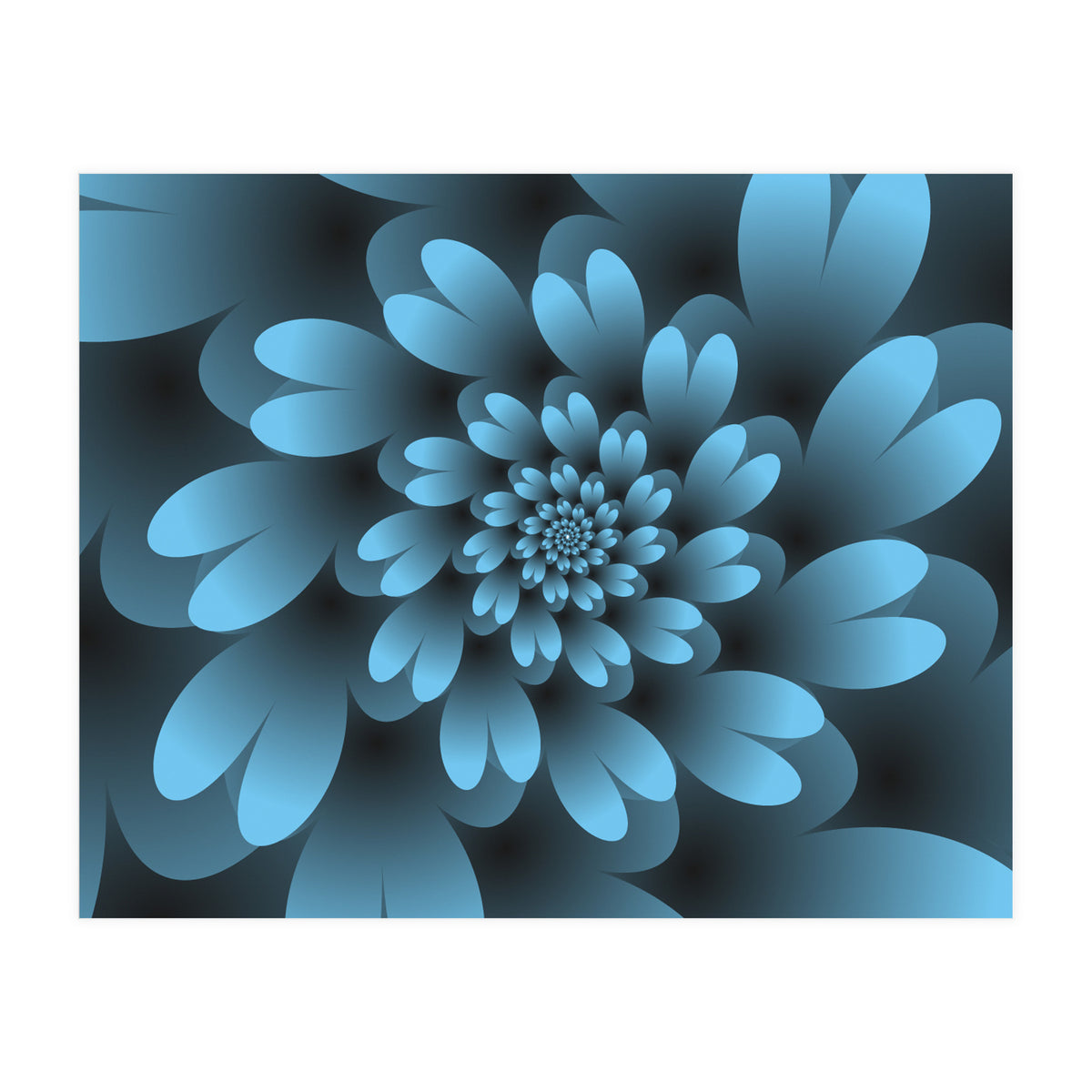 Blue Floral Satin (Print Only)