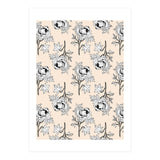 Drawing pattern of roses to pencil on beige (Print Only) thumbnail