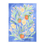 Wild Orange FLoral | Cobalt Blue (Print Only) thumbnail