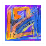 Orange Walking In Blue (Print Only) thumbnail
