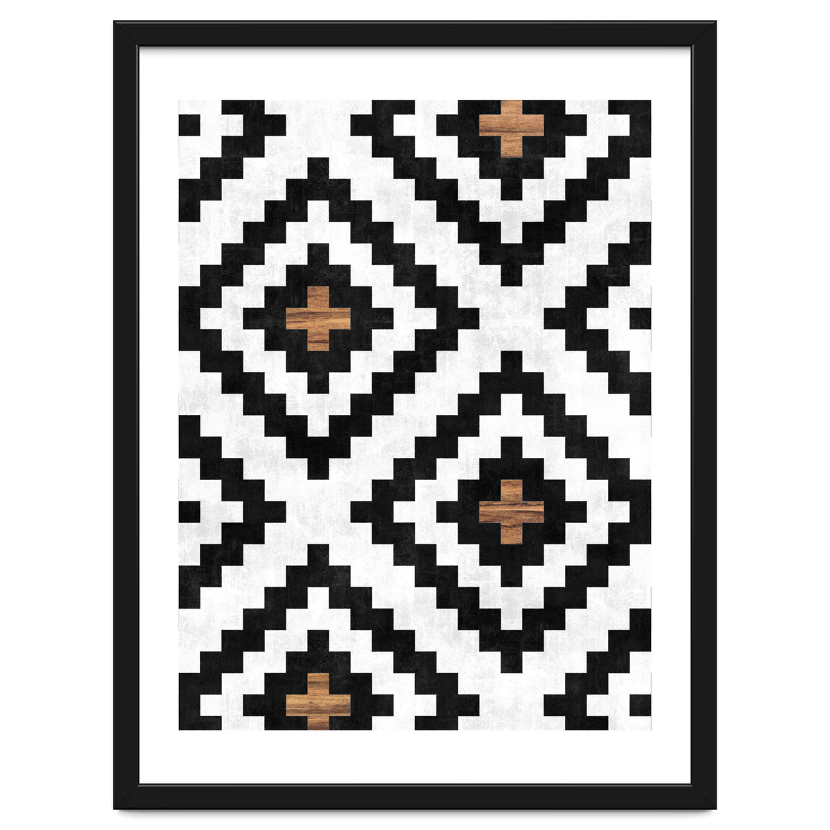 Urban Tribal Pattern No.16 - Aztec - Concrete and Wood