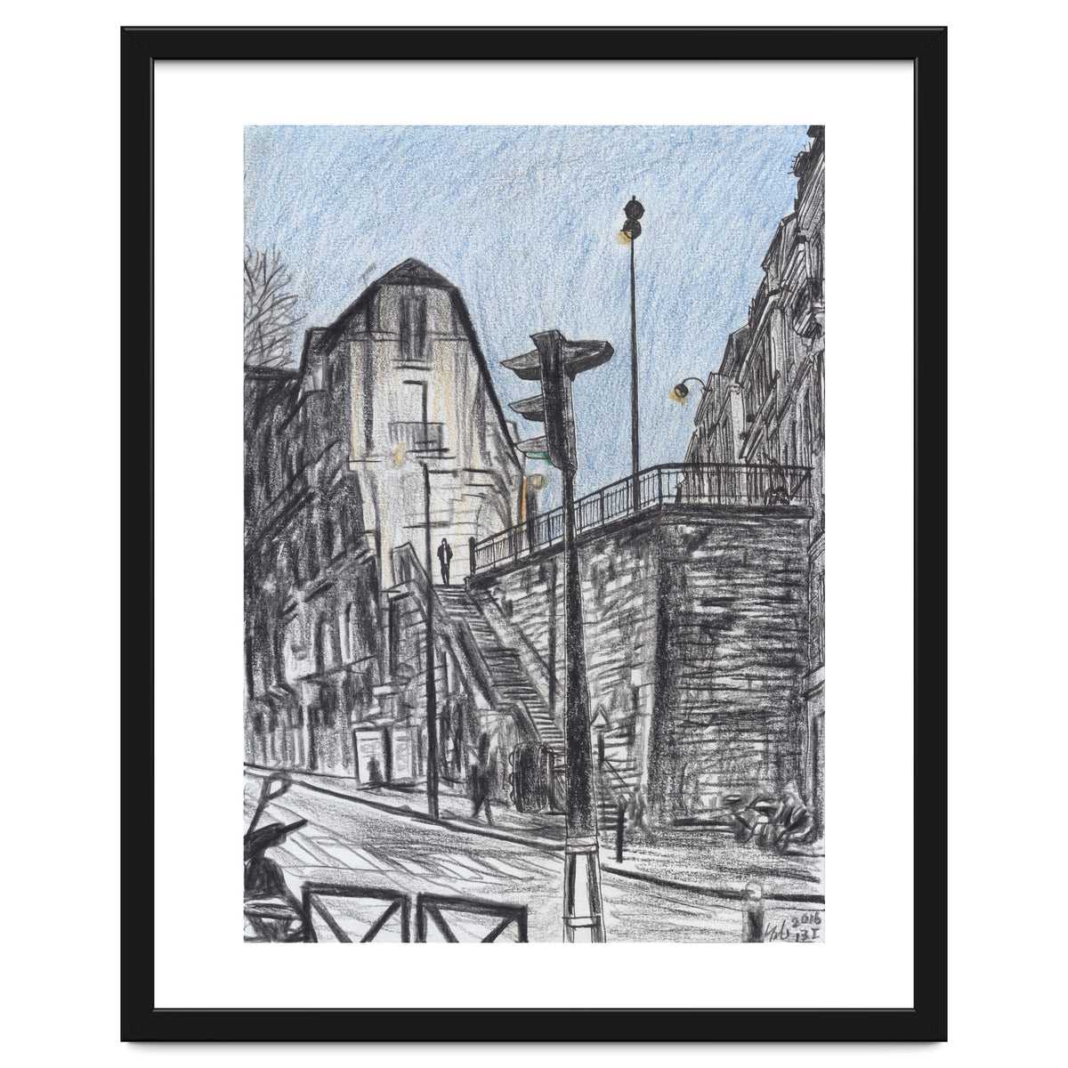 Cold afternoon on Artist Street in Paris