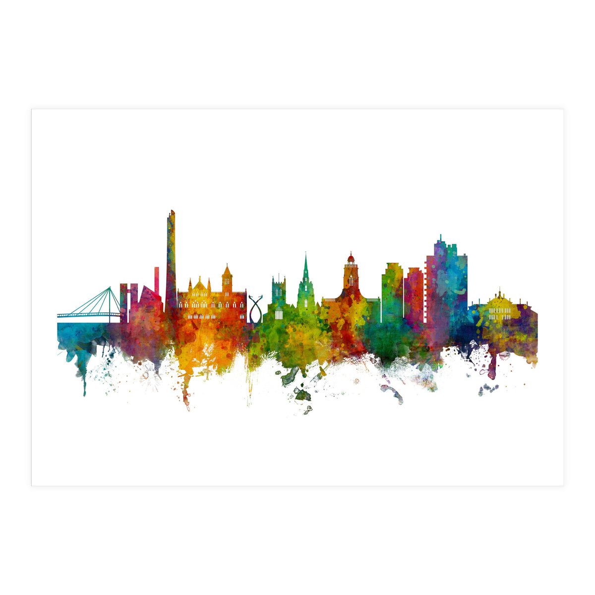 Northampton England Skyline (Print Only)