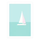 Minimal Sailboat - Turquoise Coast (Print Only) thumbnail
