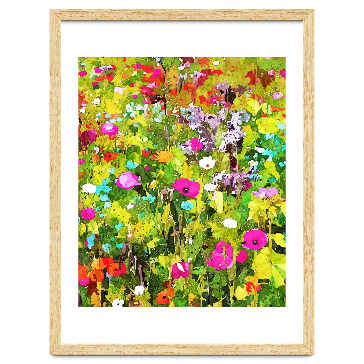 Meadow Flowers, Botanical Nature Landscape Painting