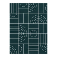 My Favorite Geometric Patterns No.26 - Green Tinted Navy Blue (Print Only)