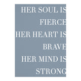 Fierce, Brave, Strong Female Empowerment Quote Blue (Print Only) thumbnail