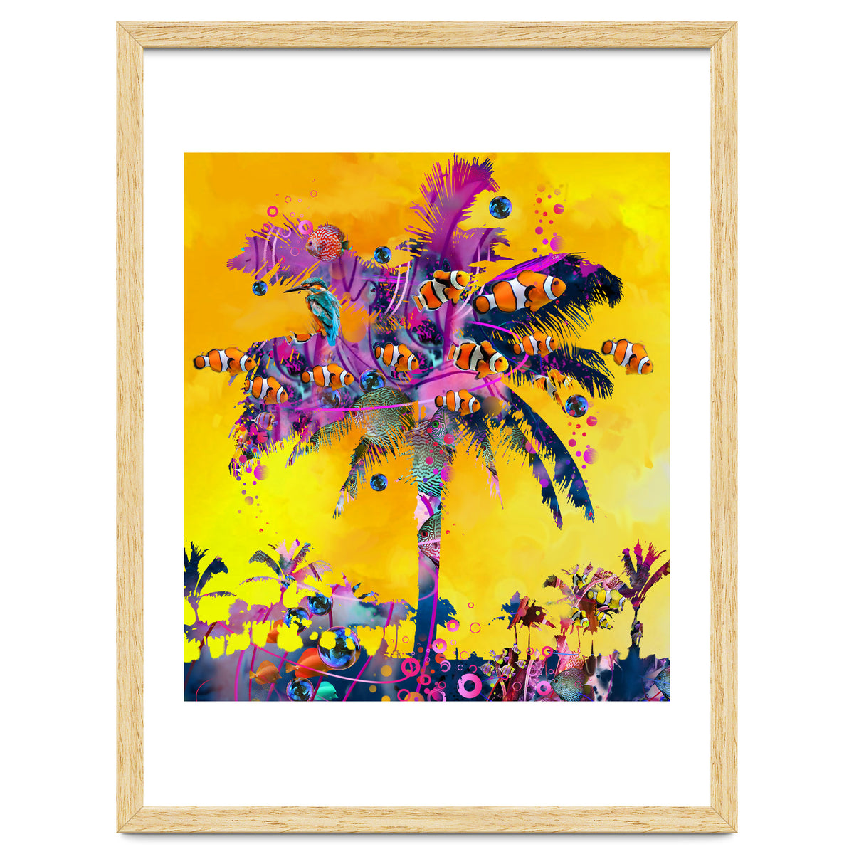 Purple Palm with Fish