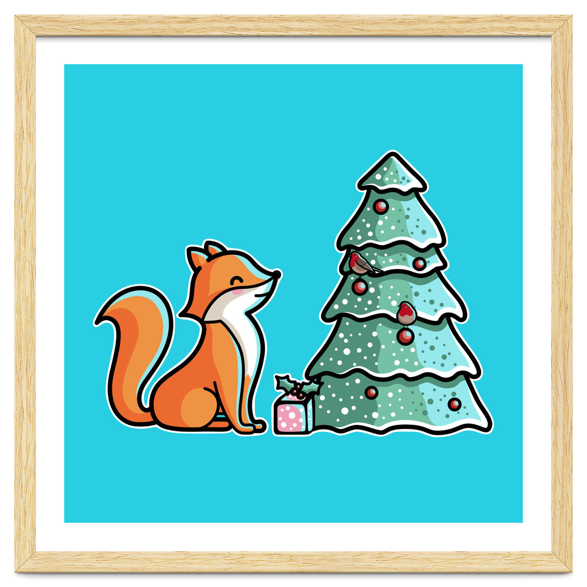 Cute Fox Christmas Tree