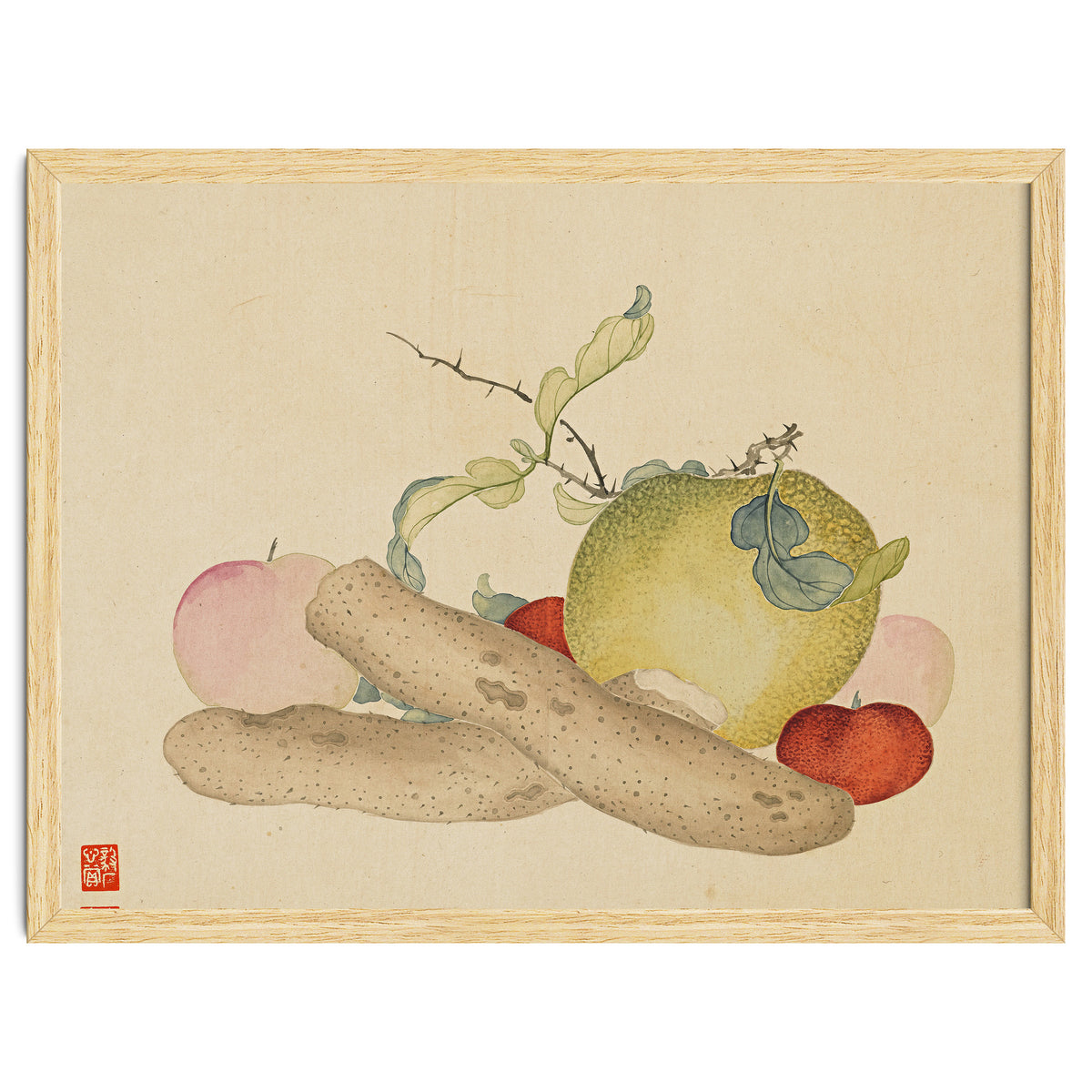 Wang Chengyu~flowers And Vegetables, Vegetables, Fruits, Yam, Apple, Pear