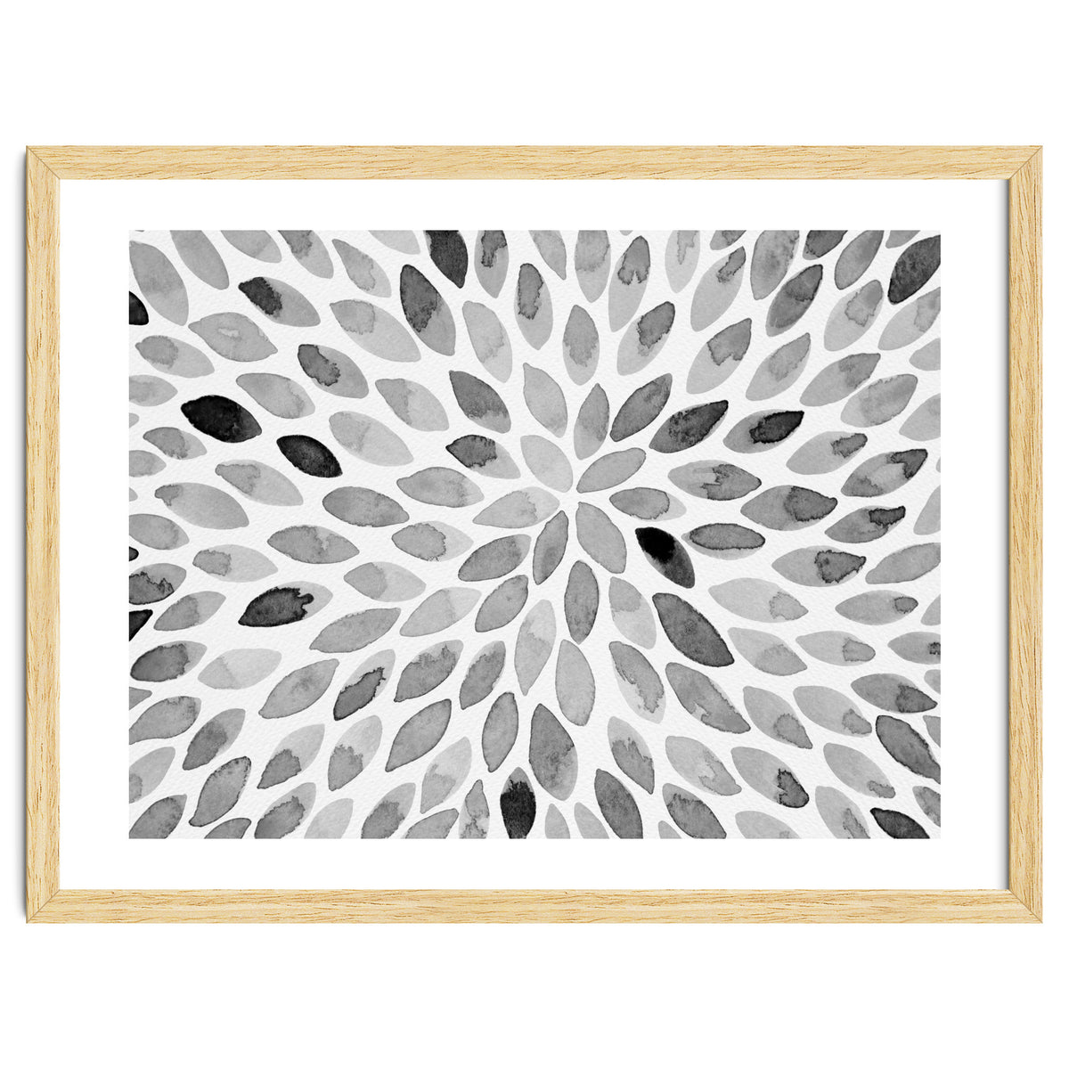 Watercolor Burst Black