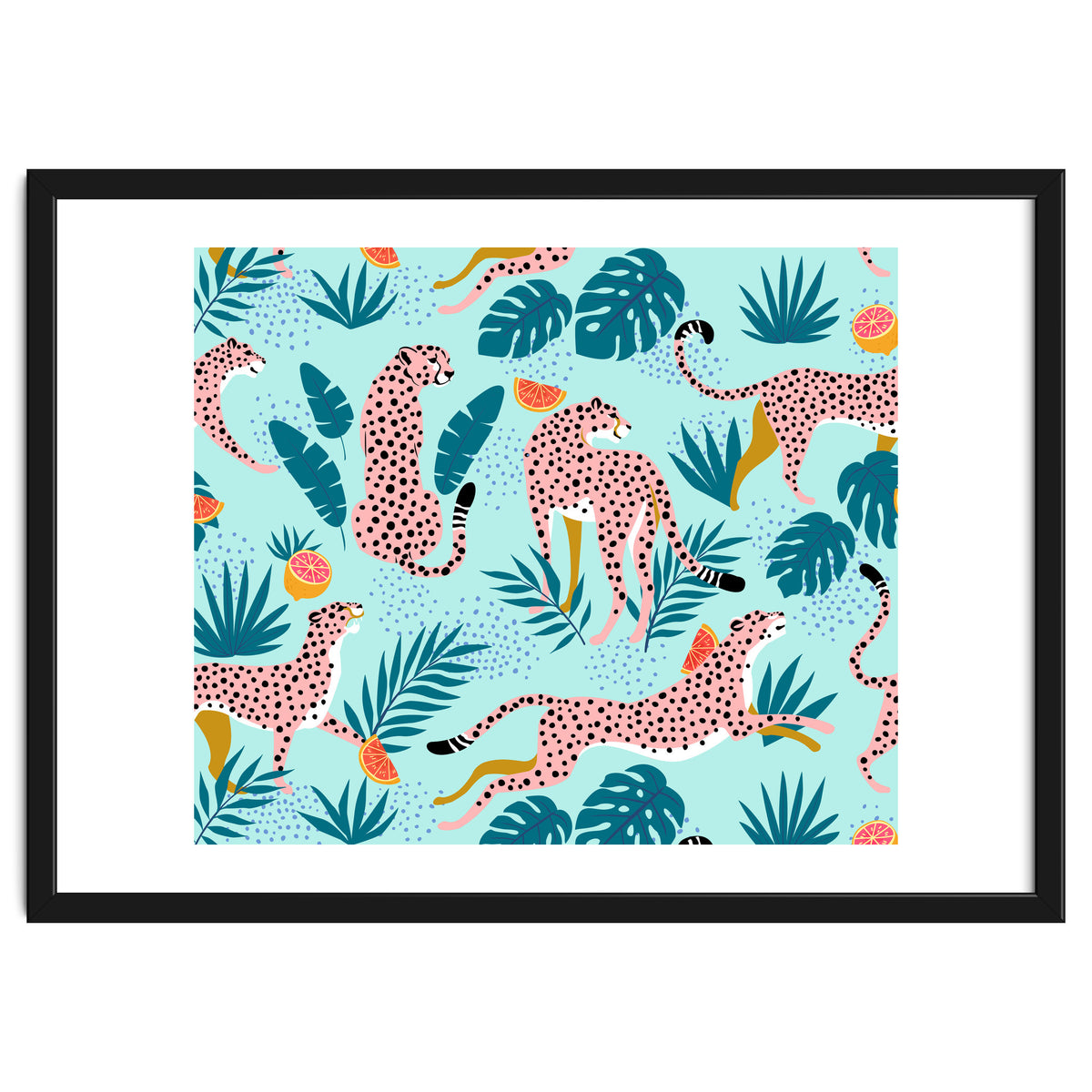 Cheetahs In The Grapefruit Grove, Tropical Jungle bohemian Wildlife, Tiger Wild Cat Nature Forest