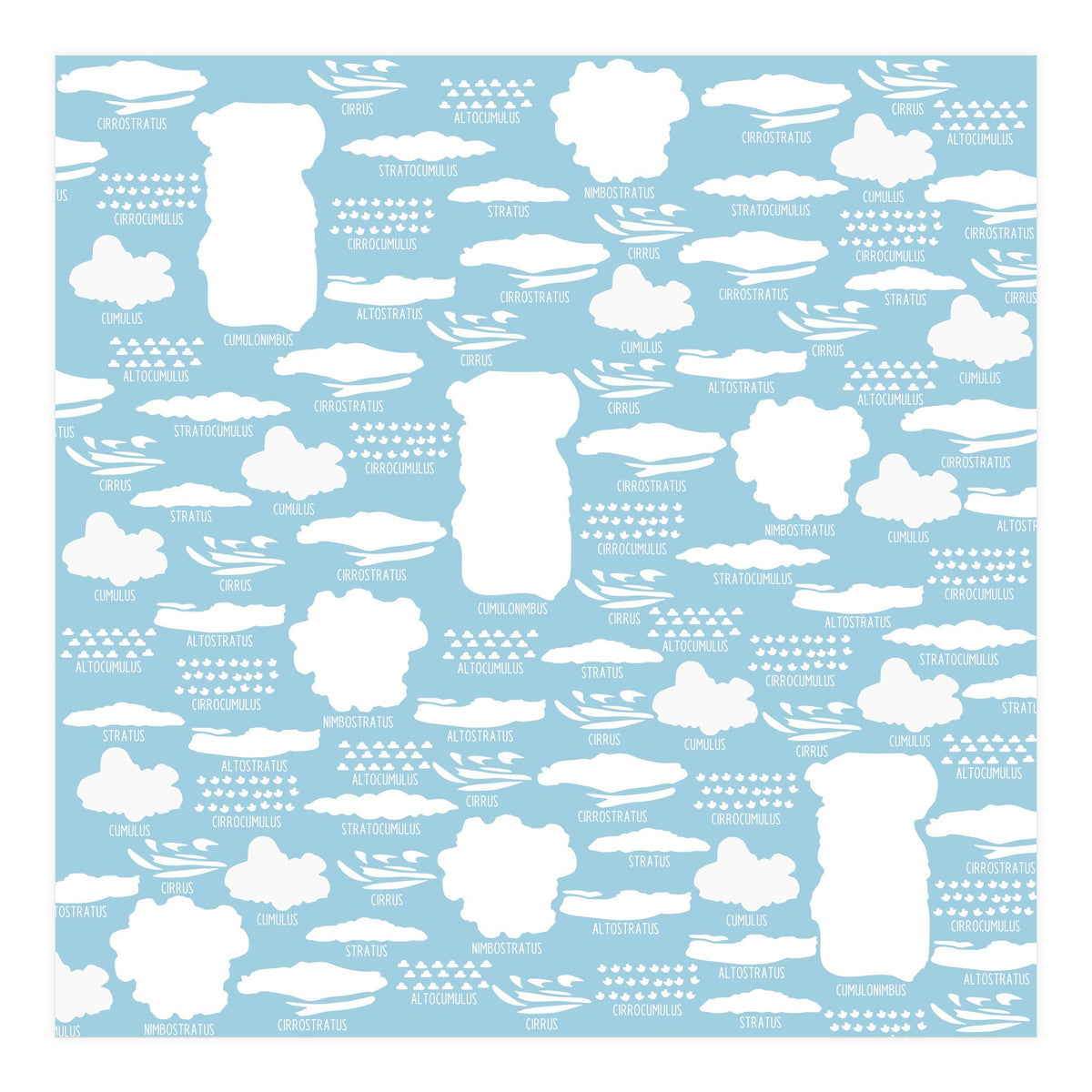 Clouds landscape on blue background (Print Only)