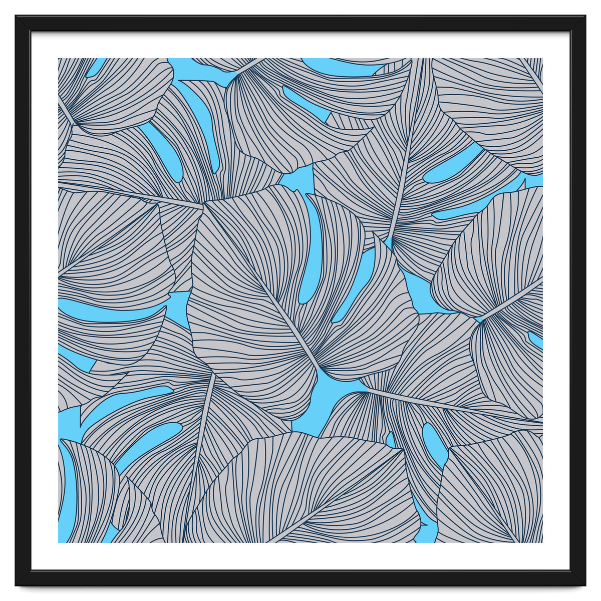 Leaves On Blue