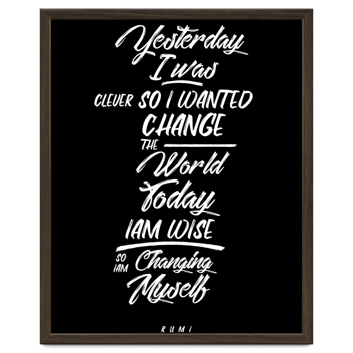 Changing Myself - Rumi Quote Typography