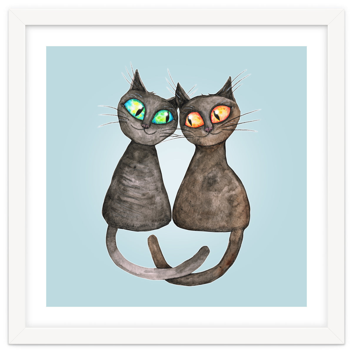 Two cute loving cats