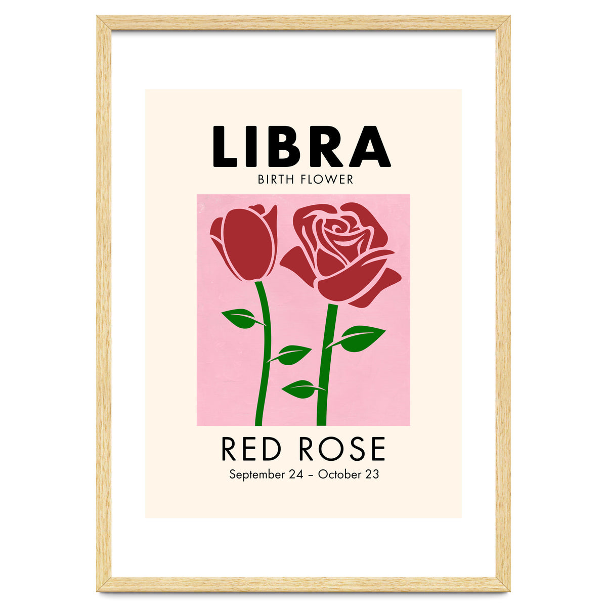 Libra Birth Flower Red Rose