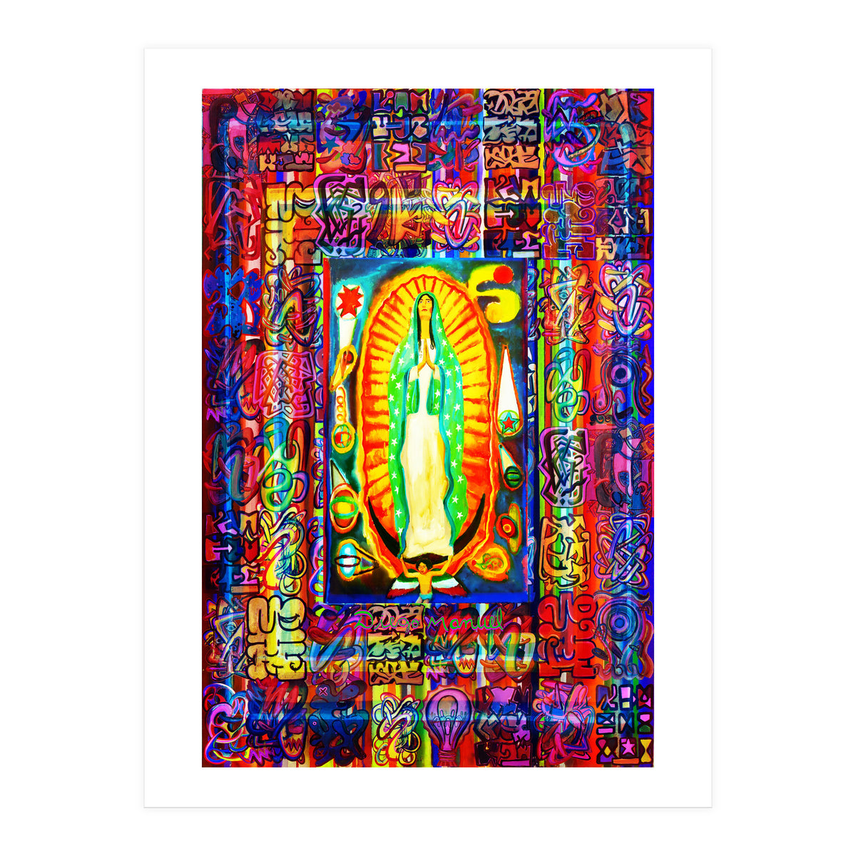Graffiti Digital 2022 335 and Virgin of Guadalupe (Print Only)