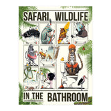 Safari Animals in the Bathroom, funny toilet humour (Print Only) thumbnail