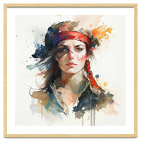 Watercolor Pirate Woman #4