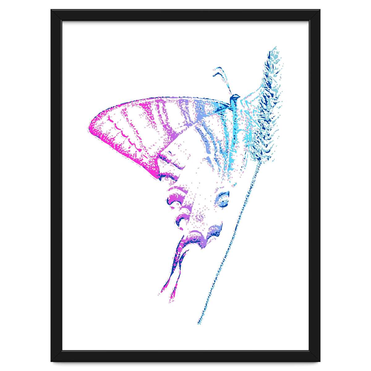 Swallowtail On Grass in Pinquoise