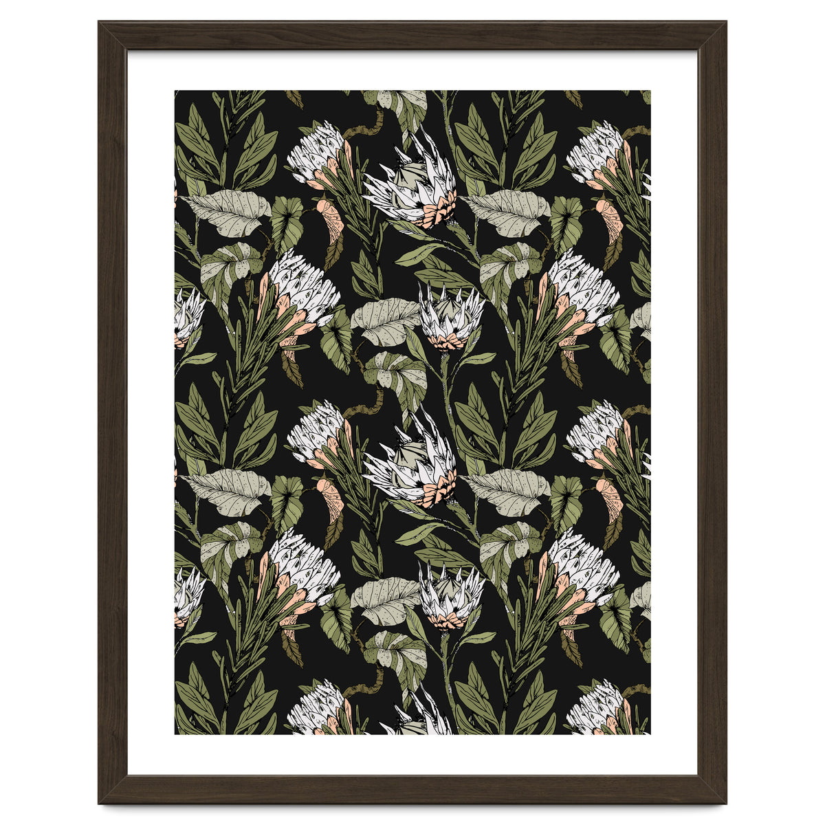 Dark pattern botanical boho