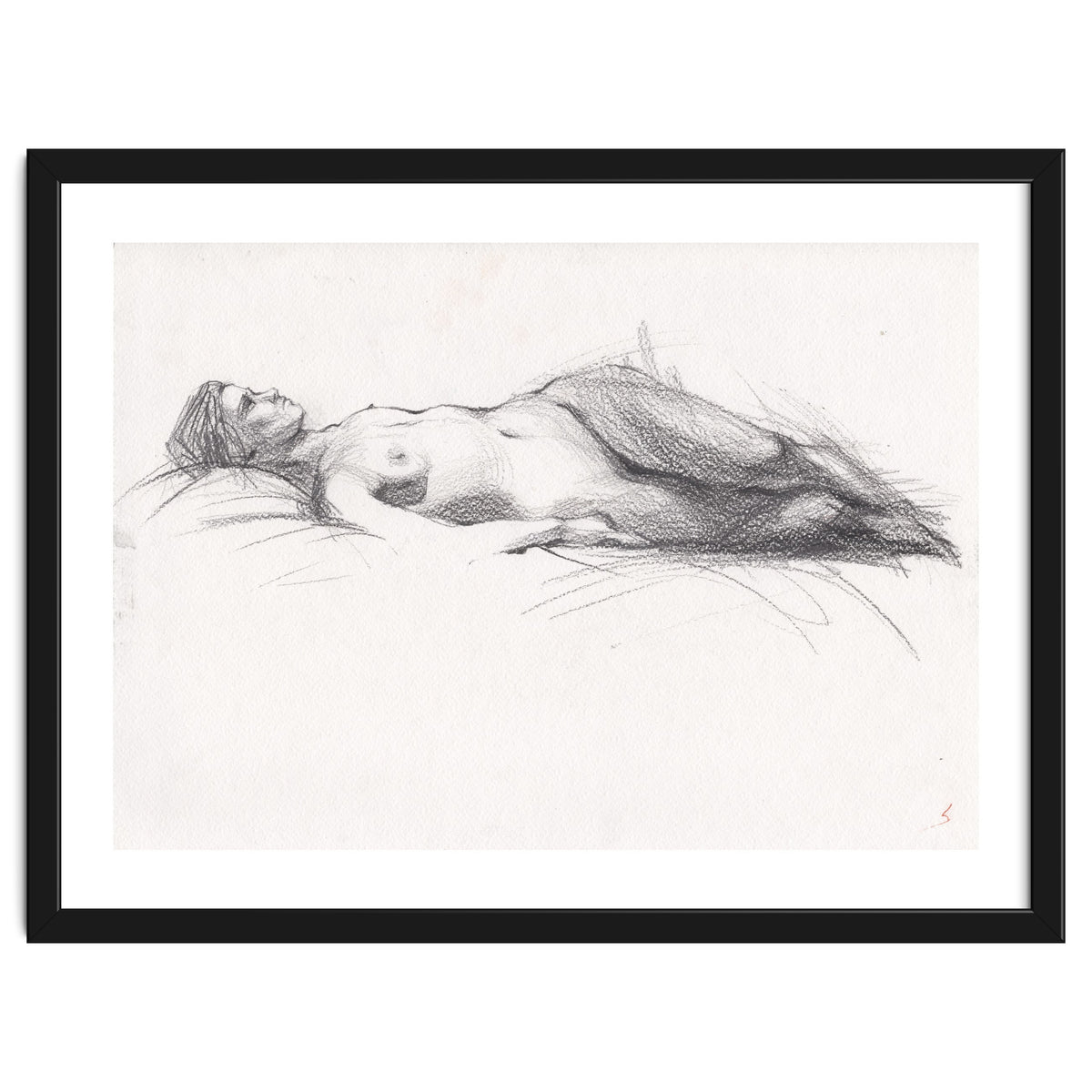 Beautiful erotic drawing of woman