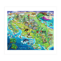 Costa Rica Map Illustration (Print Only)