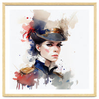 Watercolor Napoleonic Soldier Woman #1