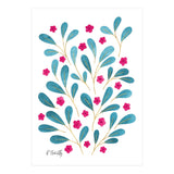 Springtime Floral | Teal and Pink (Print Only) thumbnail