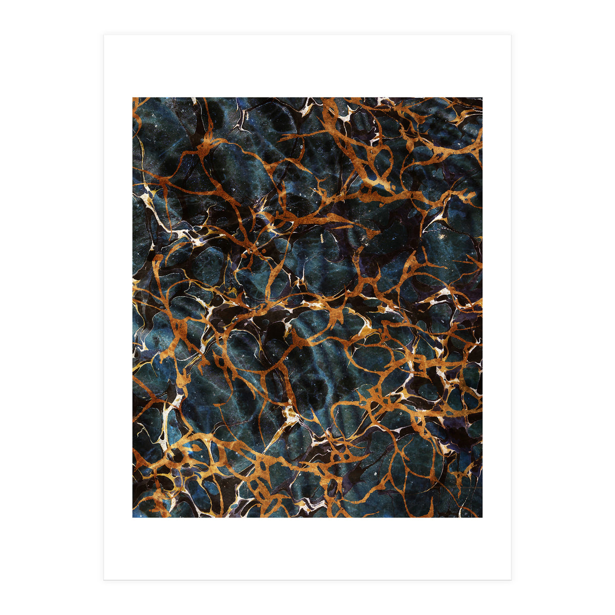 Ocean & Gold Marble (Print Only)