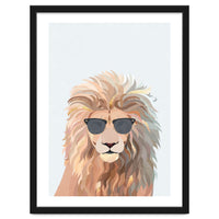 Lion Portrait earing sunglasses