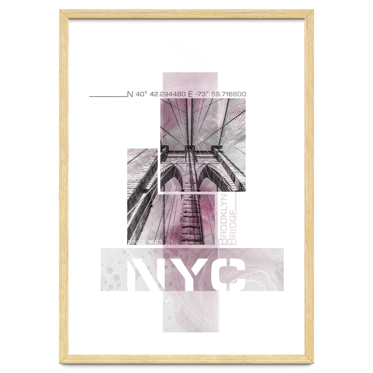 NYC Brooklyn Bridge Details | pink marble