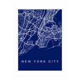 New York City Streets Blue Map (Print Only) thumbnail