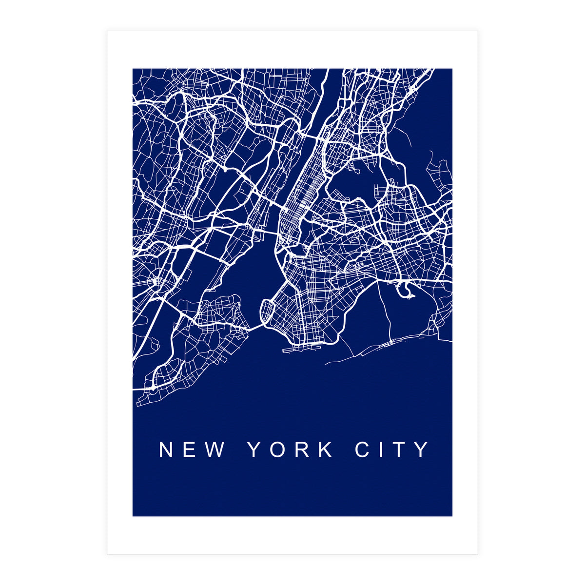 New York City Streets Blue Map (Print Only)