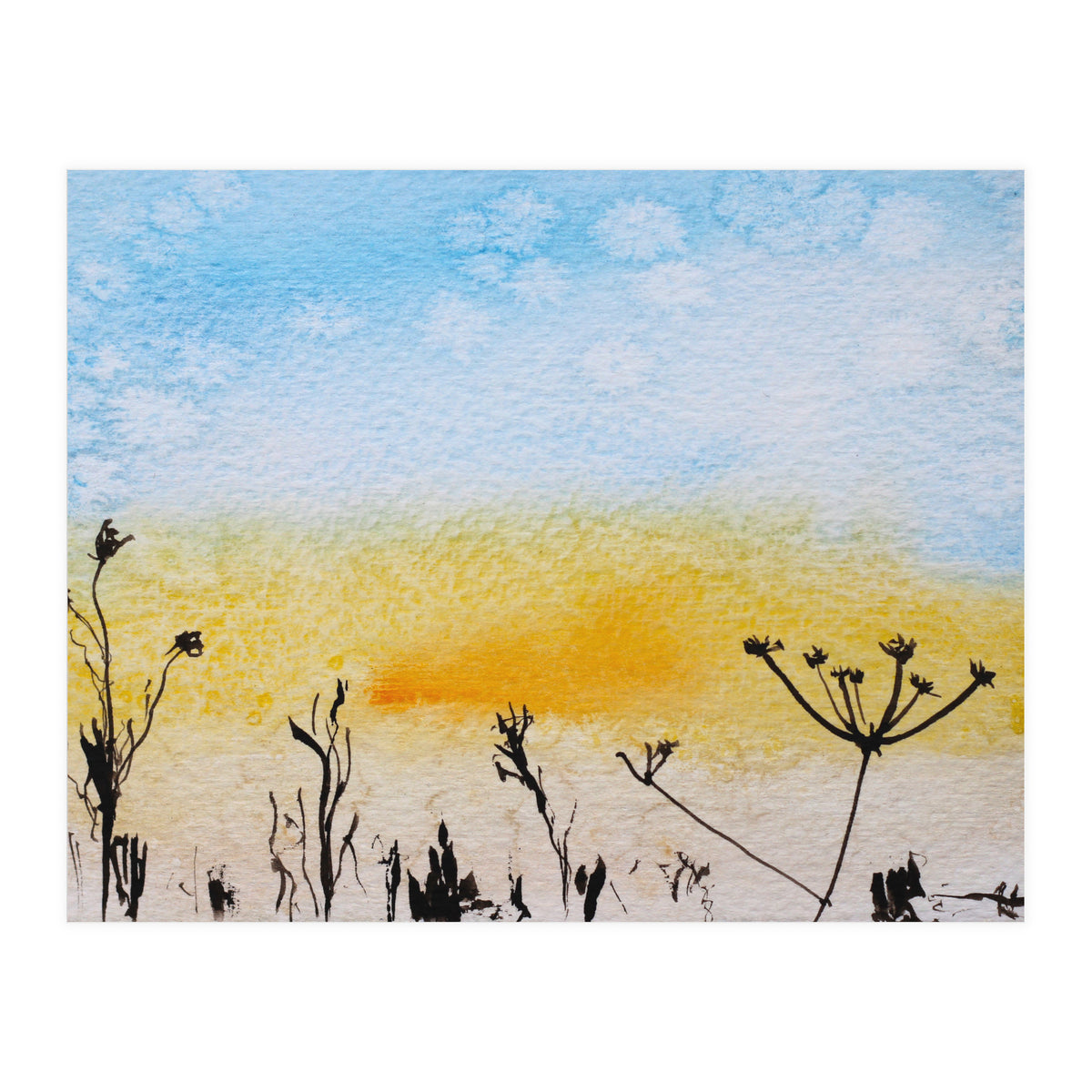 Winter sunrise || watercolor (Print Only)