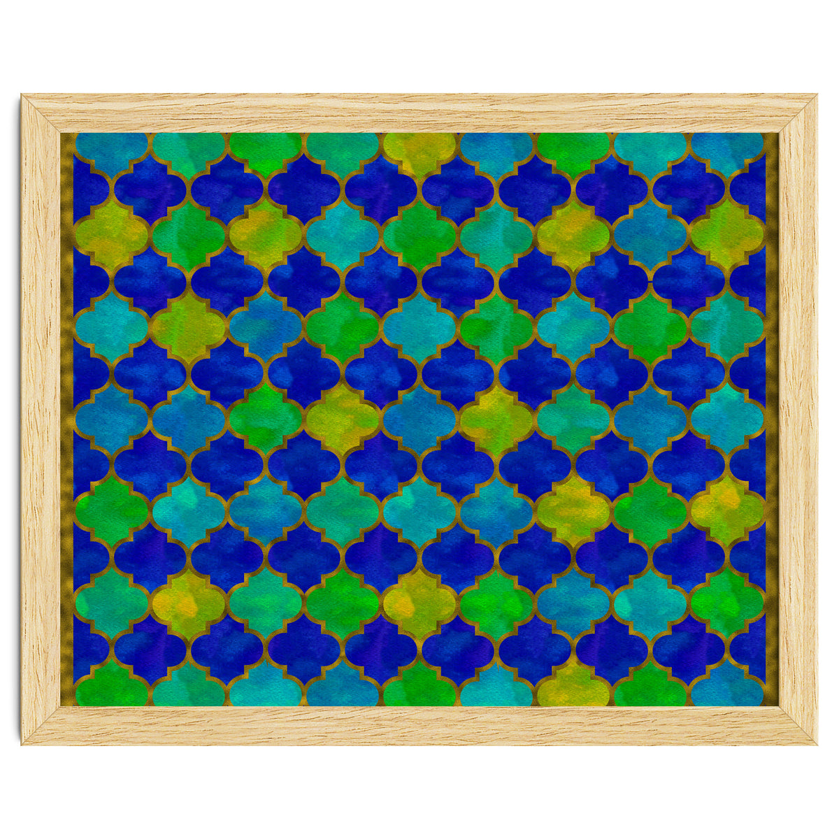 Ocean Breeze - Watercolor Moroccan Lattice