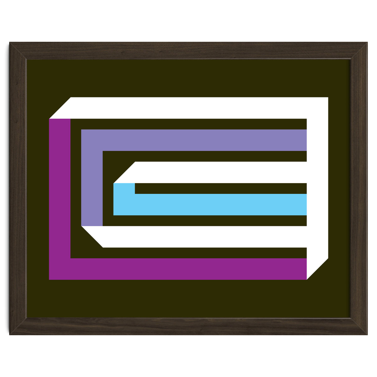 Geometric Shapes No. 35 -  brown, blue & lilac