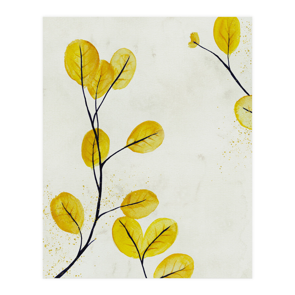 Golden birch leaves (Print Only)