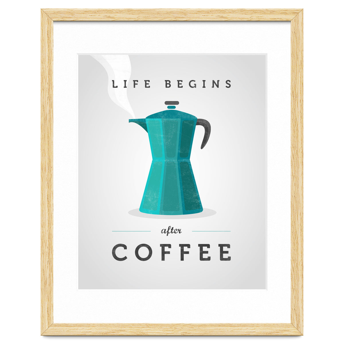 Life Begins After Coffee. Teal