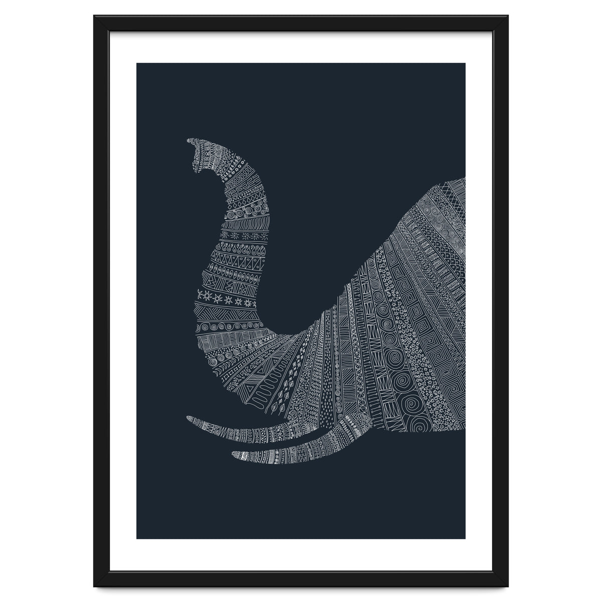 Elephant Blue Poster