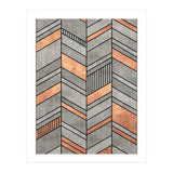 Abstract Chevron Pattern - Concrete and Copper (Print Only) thumbnail