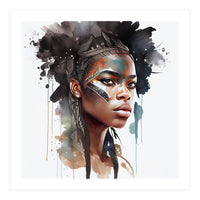Watercolor African Warrior Woman #6 (Print Only)