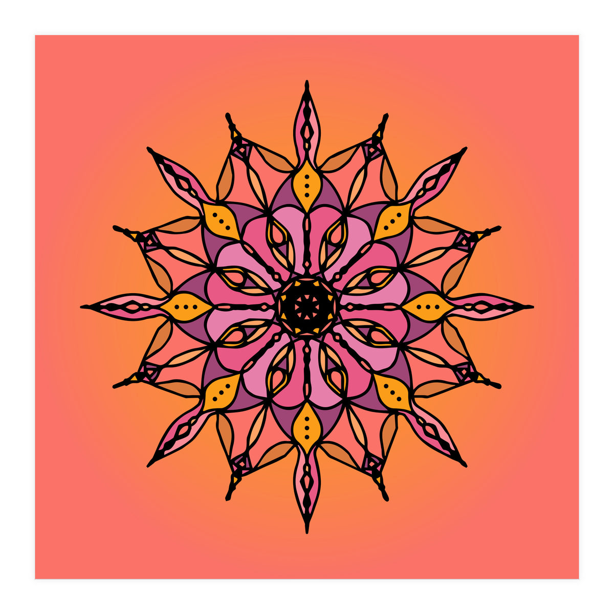 SUNSET CORAL MANDALA (Print Only)