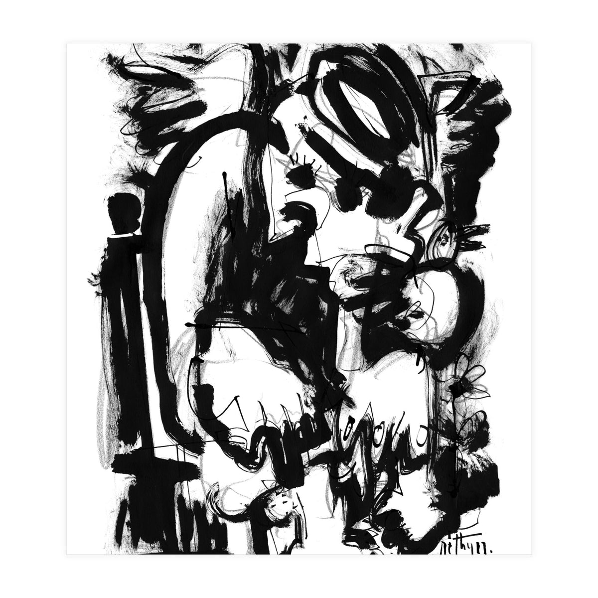 Saint With Bird - b&w (Print Only)